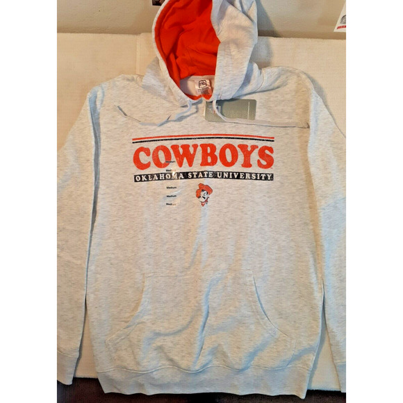 Cowboys Hoodie Men's 38/40 Med Gray- Officially Licensed OSU - Picture 1 of 5